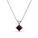 1 - Jassiel 5.00 mm Princess Cut Red Garnet Double Bail Solitaire Pendant Necklace 