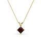 1 - Jassiel 5.00 mm Princess Cut Red Garnet Double Bail Solitaire Pendant Necklace 