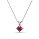 1 - Jassiel 5.00 mm Princess Cut Rhodolite Garnet Double Bail Solitaire Pendant Necklace 