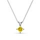 1 - Jassiel 5.00 mm Princess Cut Yellow Sapphire Double Bail Solitaire Pendant Necklace 