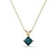 1 - Jassiel 5.00 mm Princess Cut London Blue Topaz Double Bail Solitaire Pendant Necklace 