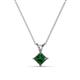 1 - Jassiel 5.00 mm Princess Cut Lab Created Alexandrite Double Bail Solitaire Pendant Necklace 