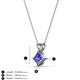 3 - Jassiel 5.00 mm Princess Cut Tanzanite Double Bail Solitaire Pendant Necklace 