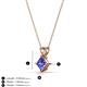 3 - Jassiel 5.00 mm Princess Cut Tanzanite Double Bail Solitaire Pendant Necklace 