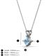 3 - Jassiel 5.00 mm Princess Cut Aquamarine Double Bail Solitaire Pendant Necklace 