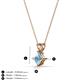 3 - Jassiel 5.00 mm Princess Cut Aquamarine Double Bail Solitaire Pendant Necklace 