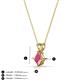 3 - Jassiel 5.00 mm Princess Cut Pink Tourmaline Double Bail Solitaire Pendant Necklace 