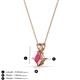 3 - Jassiel 5.00 mm Princess Cut Pink Tourmaline Double Bail Solitaire Pendant Necklace 