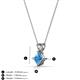 3 - Jassiel 5.00 mm Princess Cut Blue Topaz Double Bail Solitaire Pendant Necklace 