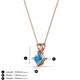 3 - Jassiel 5.00 mm Princess Cut Blue Topaz Double Bail Solitaire Pendant Necklace 