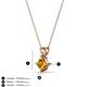 3 - Jassiel 5.00 mm Princess Cut Citrine Double Bail Solitaire Pendant Necklace 
