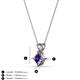 3 - Jassiel 5.00 mm Princess Cut Iolite Double Bail Solitaire Pendant Necklace 