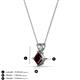 3 - Jassiel 5.00 mm Princess Cut Red Garnet Double Bail Solitaire Pendant Necklace 