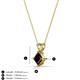3 - Jassiel 5.00 mm Princess Cut Red Garnet Double Bail Solitaire Pendant Necklace 