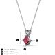 3 - Jassiel 5.00 mm Princess Cut Rhodolite Garnet Double Bail Solitaire Pendant Necklace 