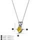 3 - Jassiel 5.00 mm Princess Cut Yellow Sapphire Double Bail Solitaire Pendant Necklace 
