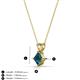 3 - Jassiel 5.00 mm Princess Cut London Blue Topaz Double Bail Solitaire Pendant Necklace 