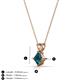 3 - Jassiel 5.00 mm Princess Cut London Blue Topaz Double Bail Solitaire Pendant Necklace 