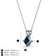 3 - Jassiel 5.00 mm Princess Cut Blue Diamond Double Bail Solitaire Pendant Necklace 