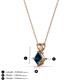 3 - Jassiel 5.00 mm Princess Cut Blue Diamond Double Bail Solitaire Pendant Necklace 
