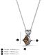 3 - Jassiel 5.00 mm Princess Cut Smoky Quartz Double Bail Solitaire Pendant Necklace 