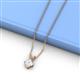 2 - Jassiel 5.00 mm Princess Cut White Sapphire Double Bail Solitaire Pendant Necklace 