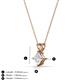 3 - Jassiel 5.00 mm Princess Cut White Sapphire Double Bail Solitaire Pendant Necklace 