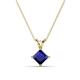 1 - Jassiel 6.00 mm Princess Cut Chatham Created Blue Sapphire Double Bail Solitaire Pendant Necklace 