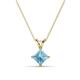 1 - Jassiel 6.00 mm Princess Cut Aquamarine Double Bail Solitaire Pendant Necklace 