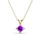 1 - Jassiel 6.00 mm Princess Cut Amethyst Double Bail Solitaire Pendant Necklace 