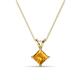 1 - Jassiel 6.00 mm Princess Cut Citrine Double Bail Solitaire Pendant Necklace 
