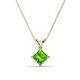 1 - Jassiel 6.00 mm Princess Cut Peridot Double Bail Solitaire Pendant Necklace 