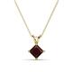 1 - Jassiel 6.00 mm Princess Cut Red Garnet Double Bail Solitaire Pendant Necklace 