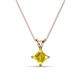 1 - Jassiel 6.00 mm Princess Cut Chatham Created Yellow Sapphire Double Bail Solitaire Pendant Necklace 