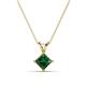 1 - Jassiel 6.00 mm Princess Cut Created Alexandrite Double Bail Solitaire Pendant Necklace 