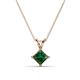 1 - Jassiel 6.00 mm Princess Cut Created Alexandrite Double Bail Solitaire Pendant Necklace 