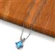 2 - Jassiel 6.00 mm Princess Cut Blue Topaz Double Bail Solitaire Pendant Necklace 