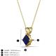 3 - Jassiel 6.00 mm Princess Cut Chatham Created Blue Sapphire Double Bail Solitaire Pendant Necklace 