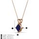 3 - Jassiel 6.00 mm Princess Cut Chatham Created Blue Sapphire Double Bail Solitaire Pendant Necklace 