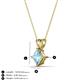3 - Jassiel 6.00 mm Princess Cut Aquamarine Double Bail Solitaire Pendant Necklace 