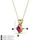 3 - Jassiel 6.00 mm Princess Cut Pink Tourmaline Double Bail Solitaire Pendant Necklace 