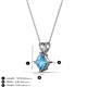3 - Jassiel 6.00 mm Princess Cut Blue Topaz Double Bail Solitaire Pendant Necklace 