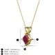 3 - Jassiel 6.00 mm Princess Cut Rhodolite Garnet Double Bail Solitaire Pendant Necklace 