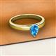 2 - Annora Pear Cut Blue Topaz Solitaire Engagement Ring 