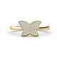 1 - Butterfly Bold Round Diamond Micro Pave Set Butterfly Ring 