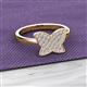 2 - Butterfly Bold Round Lab Grown Diamond Micro Pave Set Butterfly Ring 