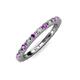 3 - Gracie 2.00 mm Round Amethyst and Diamond Eternity Band 