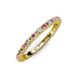 3 - Gracie 2.00 mm Round Rhodolite Garnet and Diamond Eternity Band 