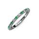 3 - Gracie 2.00 mm Round Emerald and Diamond Eternity Band 
