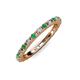 3 - Gracie 2.00 mm Round Emerald and Diamond Eternity Band 